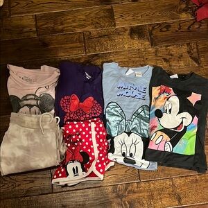 Disney Mickey and Minnie Mouse T-Shirts and Pajama Set